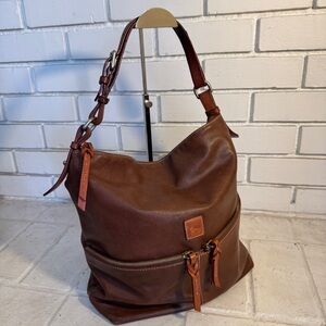 Dooney & Bourke Florentine Leather Hobo Zip Pocket Bag